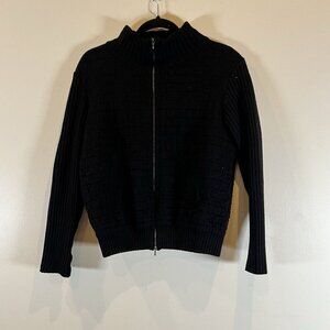 Annette Gortz Women's Full Zip Merino Wool Black Sweater M
